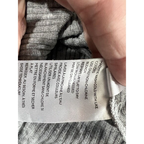 Maeve Anthropologie Women's Gray Peplum Ribbed Blouse Size Medium - Picture 4 of 10